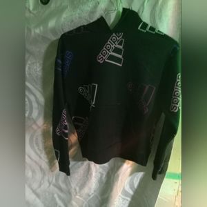 Adidas Junior's black multicolor hoodie size large 14